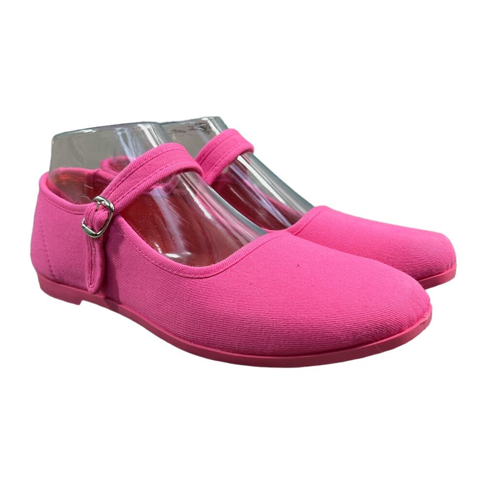 On Your Feet US 5.5 VINTAGE Y2K Kung Fu Womens Pink Mary Jane Buckle Strap Flats